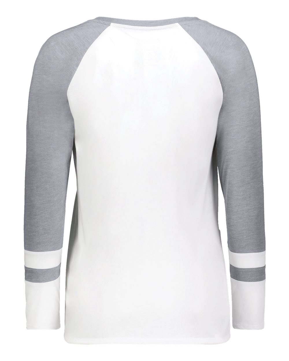 Augusta Sportswear 2917 Women's Triblend Fanatic 2.0 Long Sleeve T-Shirt in White/ Grey Heather, back