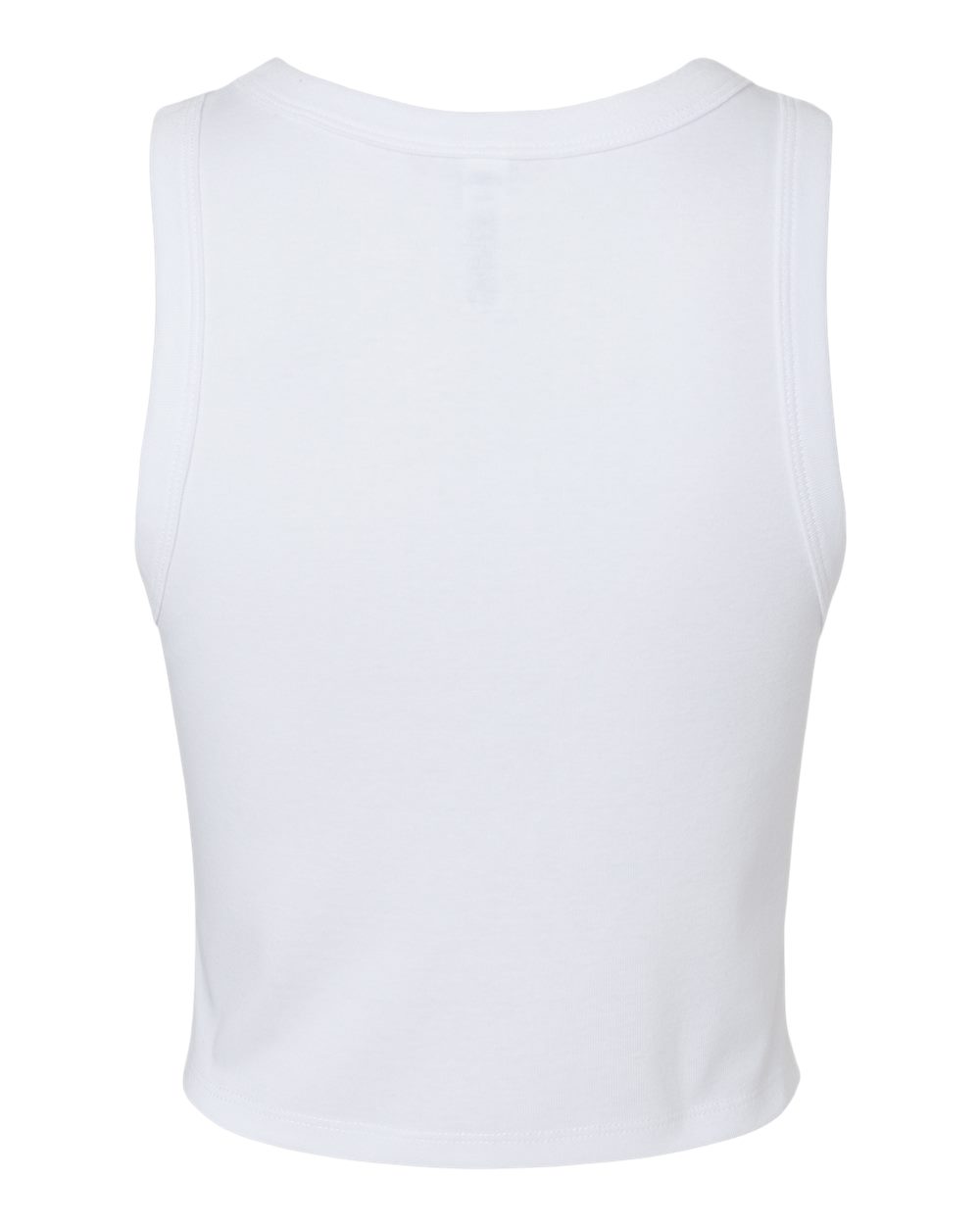 BELLA + CANVAS 1019 Women's Micro Rib Racer Tank in Solid White Blend, back