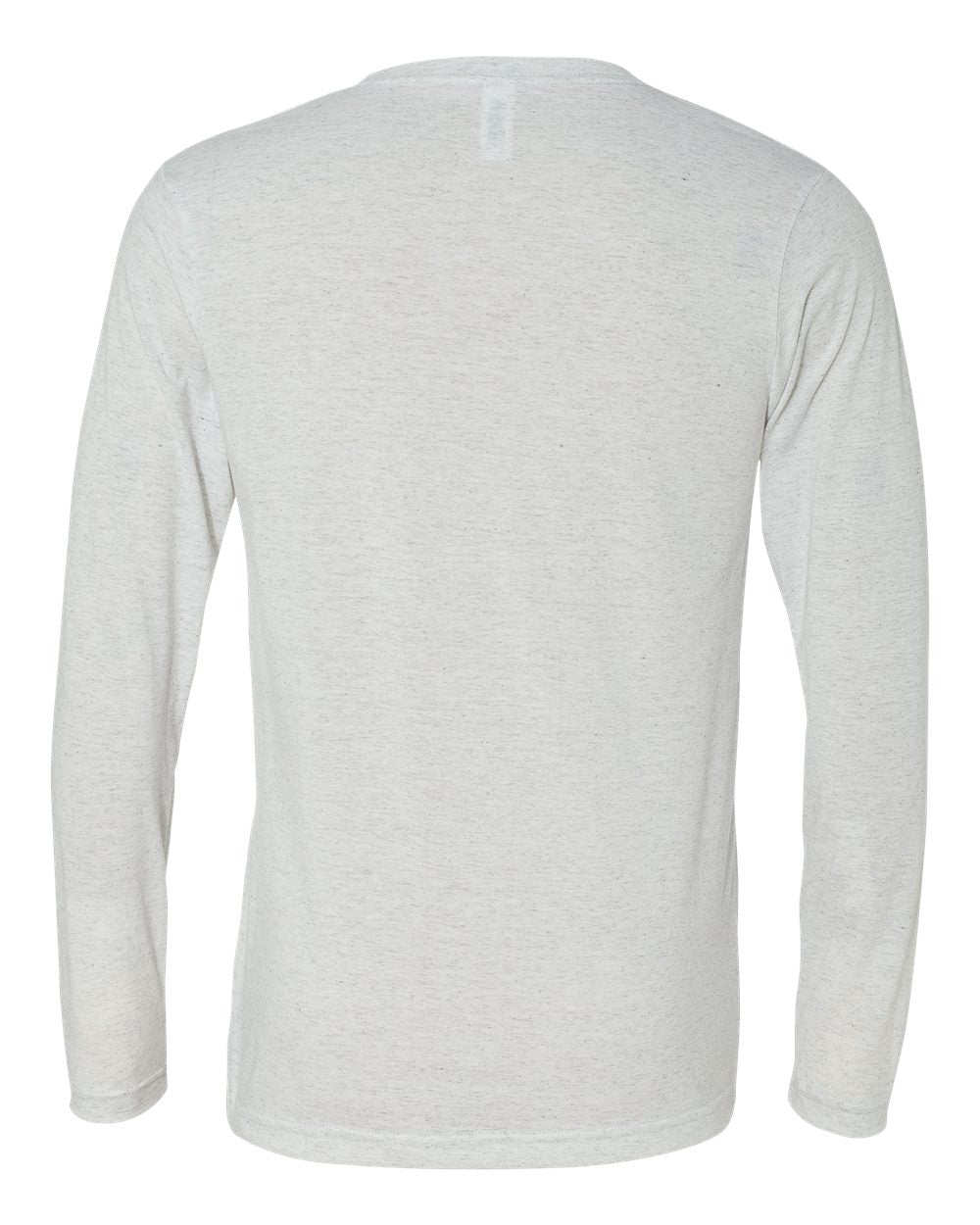 BELLA + CANVAS 3425 Unisex Long Sleeve V-Neck Tee in White Fleck Triblend, back