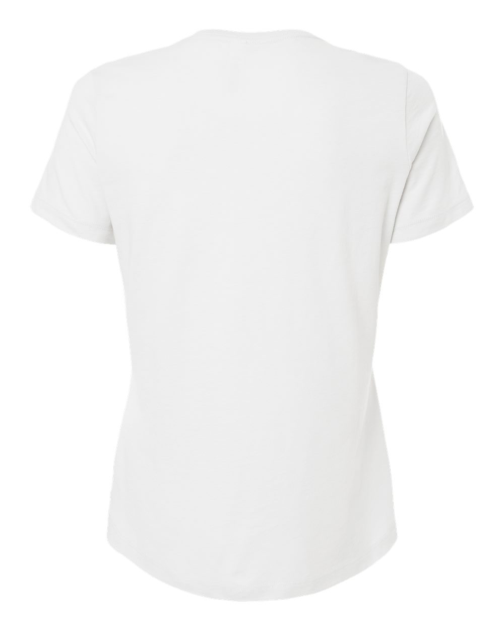 BELLA + CANVAS 6400CVC Women’s Relaxed Fit Heather CVC Tee in Solid White Blend, back