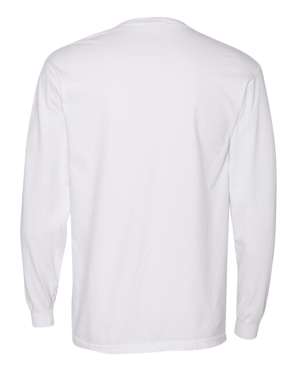Comfort Colors 4410 Unisex Garment-Dyed Heavyweight Long Sleeve Pocket T-Shirt in White, back
