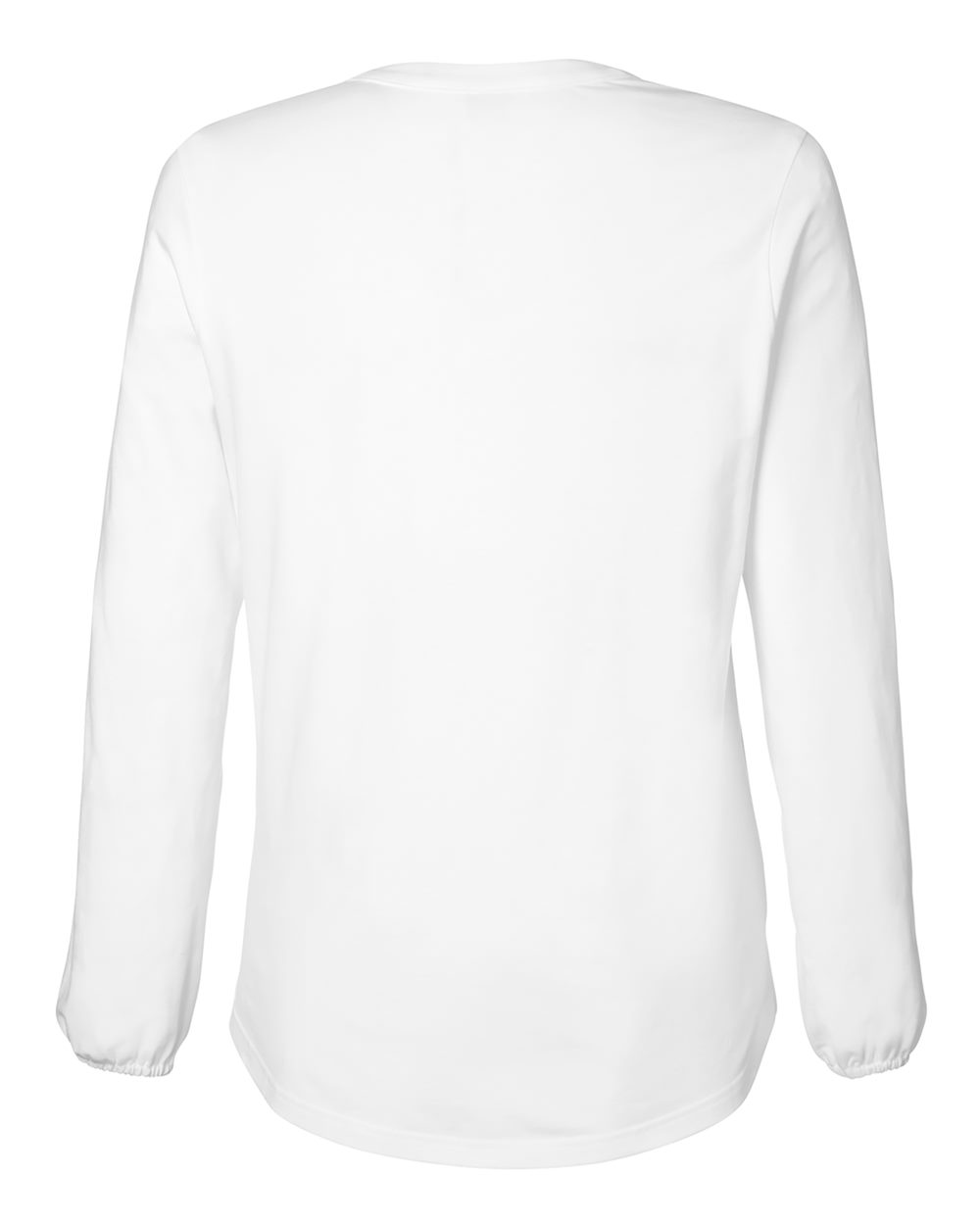 Devon & Jones DP122W Women's Raleigh Half-Placket Knit Top in White, back