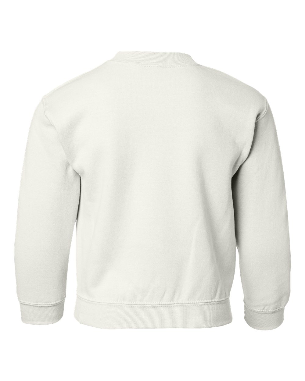 Gildan 18000B Youth Heavy Blend™ Crewneck Sweatshirt in White, back