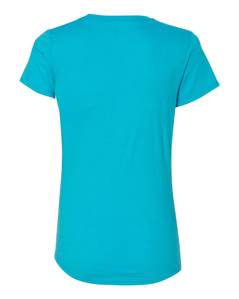 Gildan 6750L Women's Softstyle® Triblend T-Shirt in Heather Caribbean Blue, back