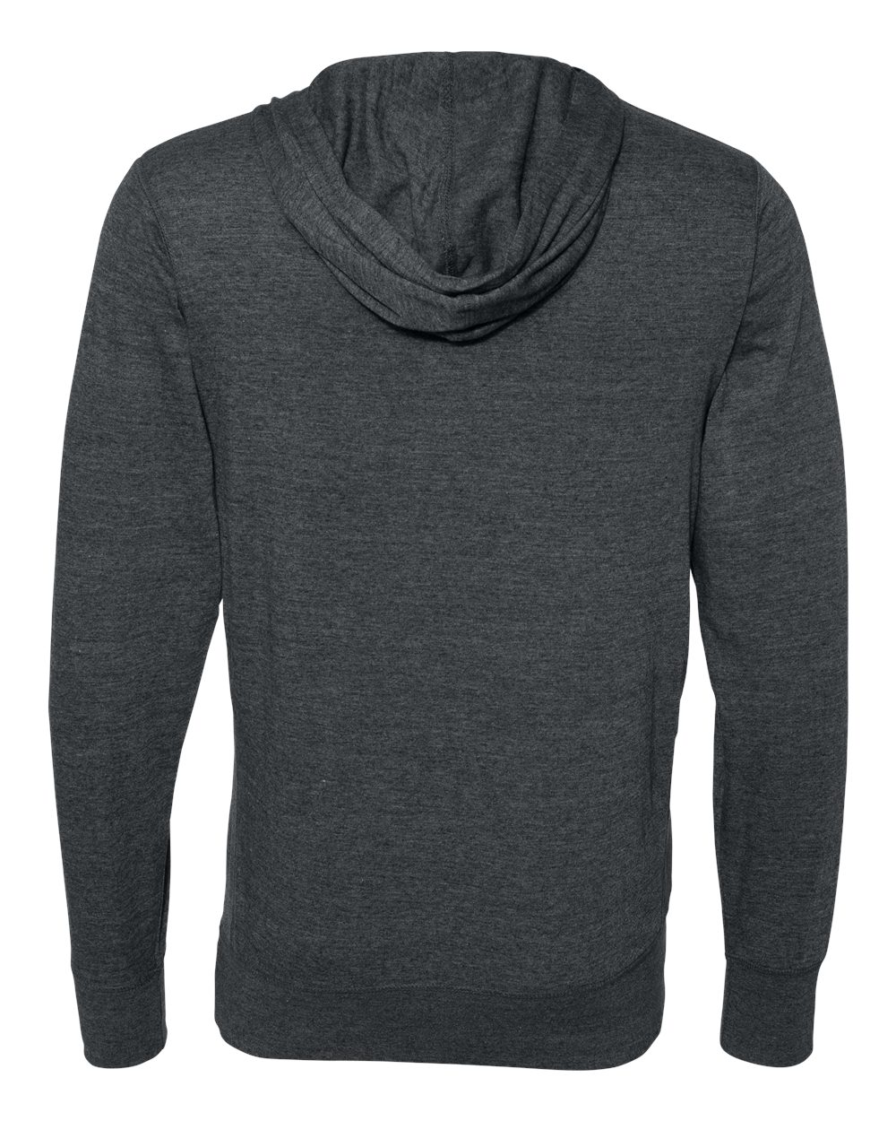 J. America 8231 Unisex Jersey Sport Lace Hooded Pullover in Charcoal Heather, back