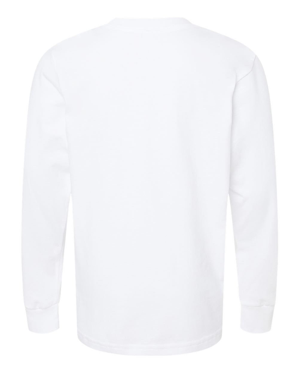 Next Level 3311 Youth Cotton Long Sleeve Tee in White, back