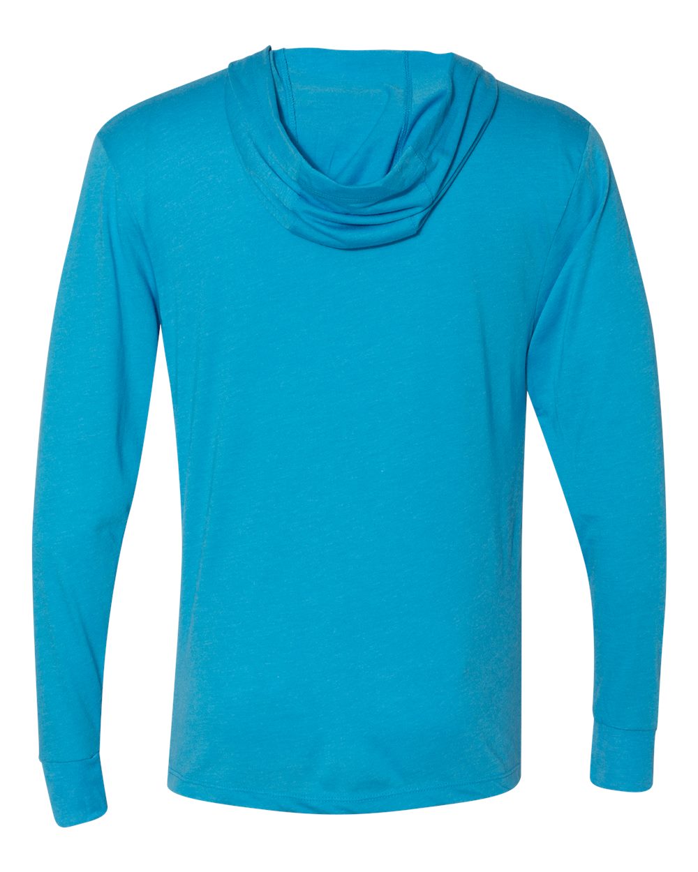 Next Level 6021 Unisex Triblend Hooded Long Sleeve Pullover Tee in Vintage Turquoise, back