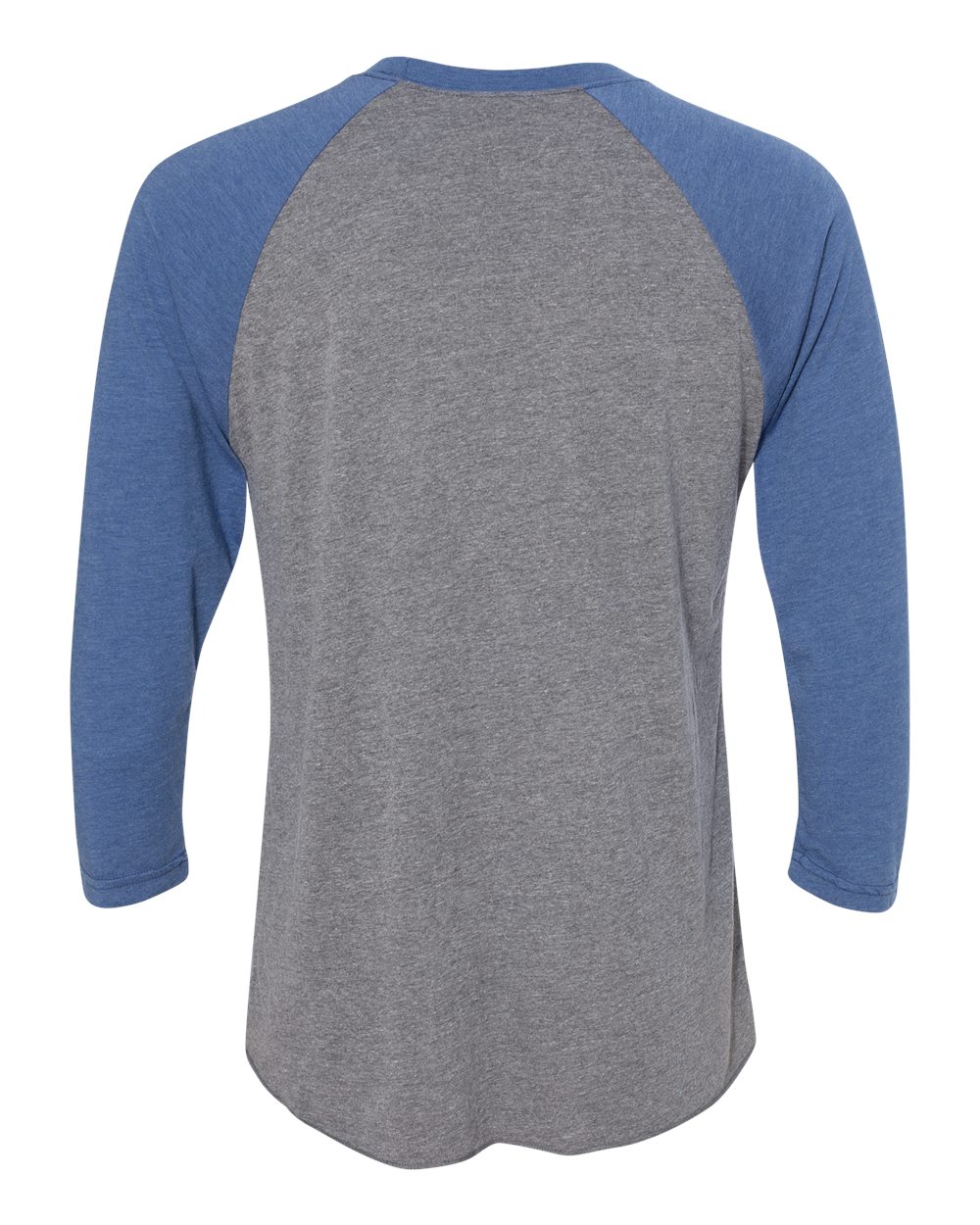 Next Level 6051 Unisex Triblend Three-Quarter Raglan Tee in Vintage Royal Sleeves/ Premium Heather Body, back