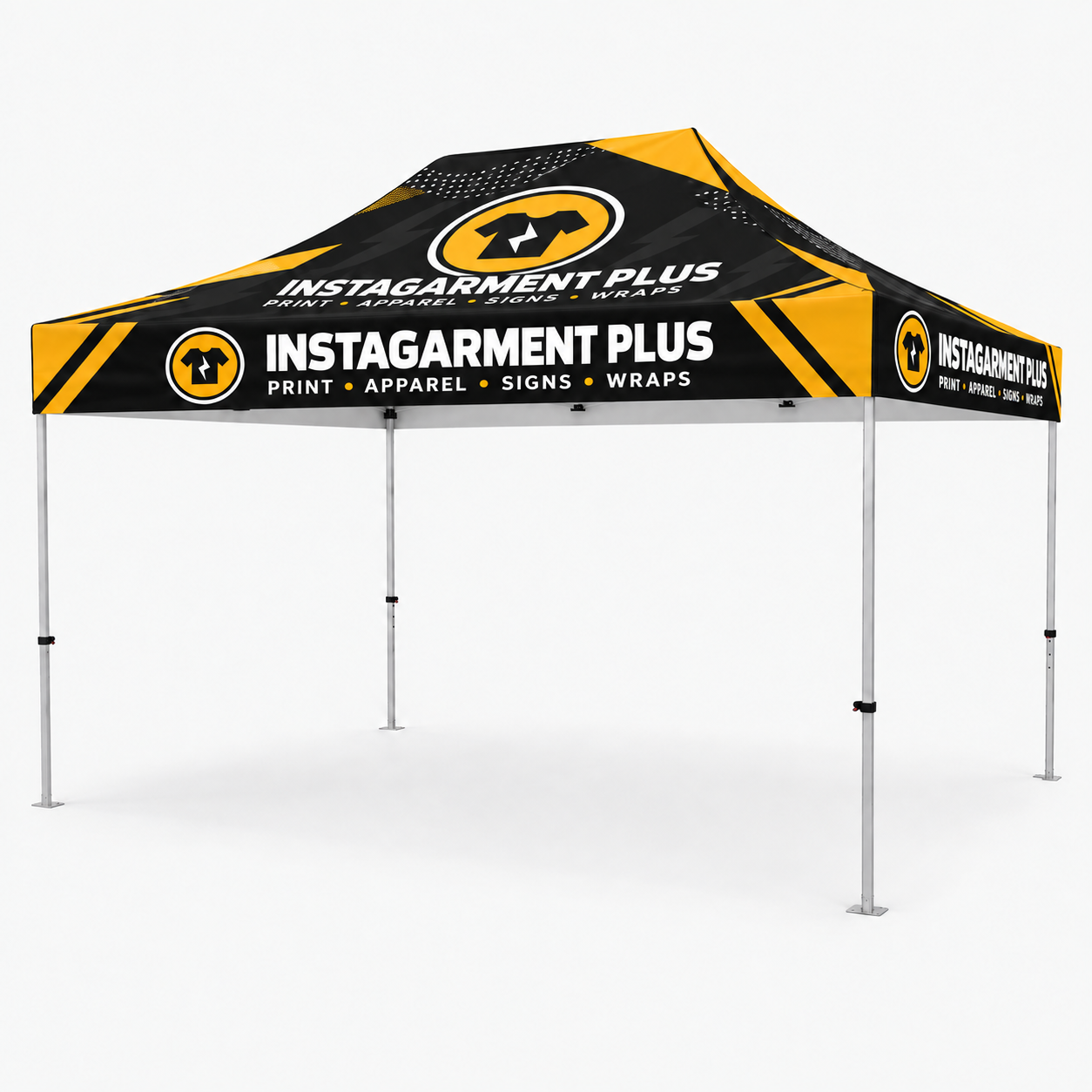 15ft Event Tent with printed canopy and mesh sidewalls