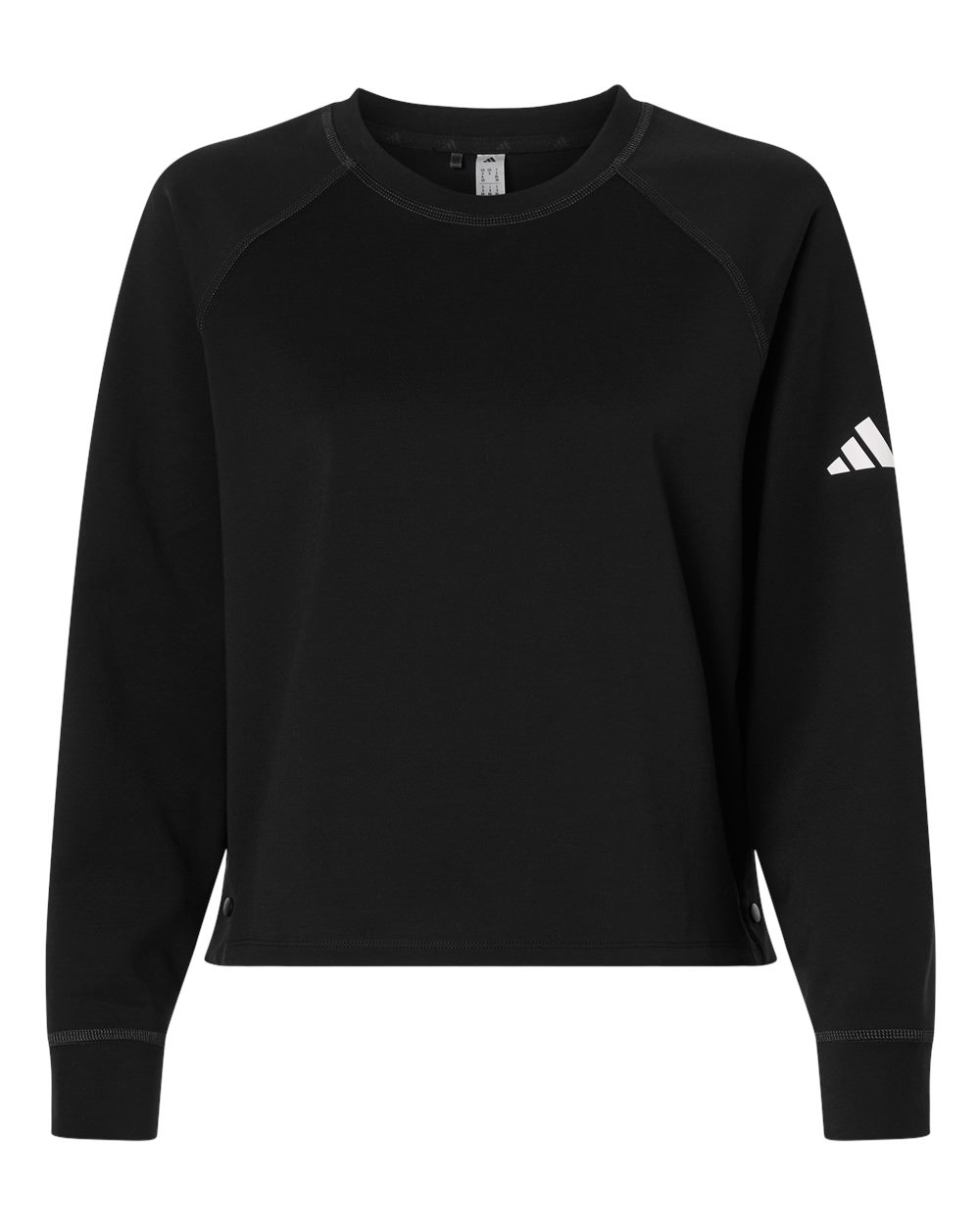 Adidas A1014 Women's Beyond Side-Snap Crewneck Sweatshirt in Black