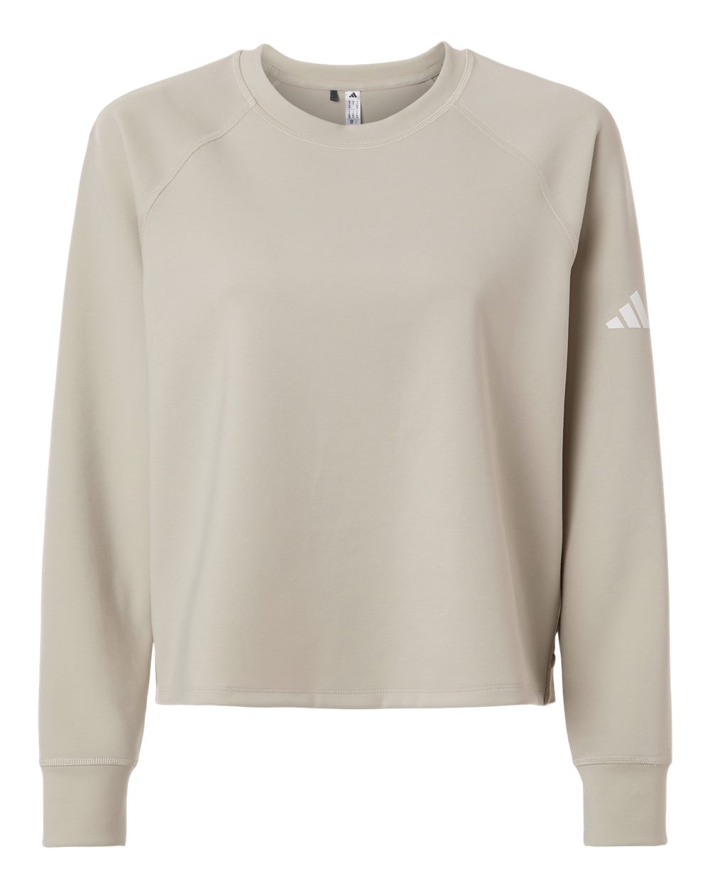 Adidas A1014 Women's Beyond Side-Snap Crewneck Sweatshirt in Wonder Alumina