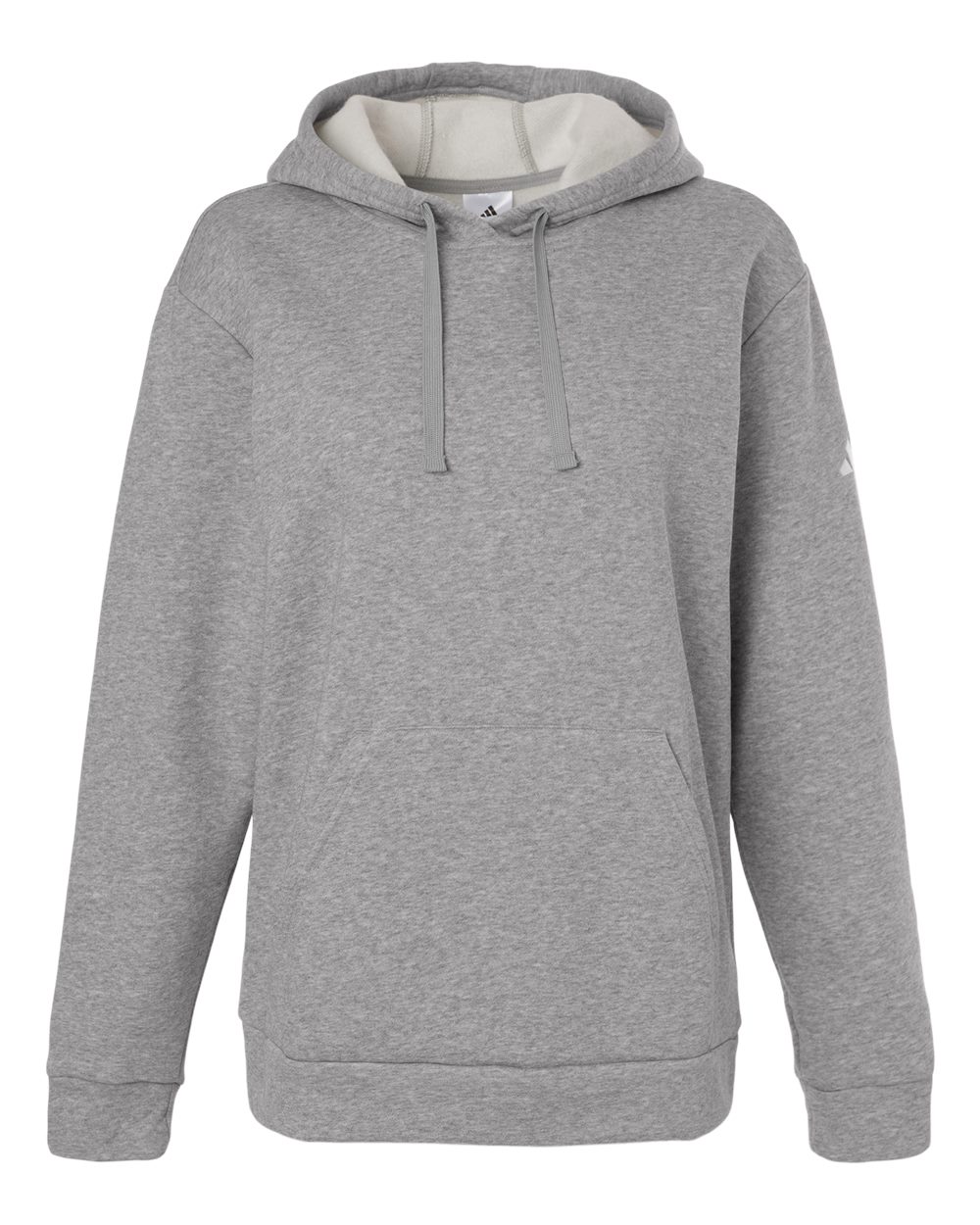 Adidas AT204 Women's Fleece Hooded Sweatshirt in Medium Grey Heather/ White
