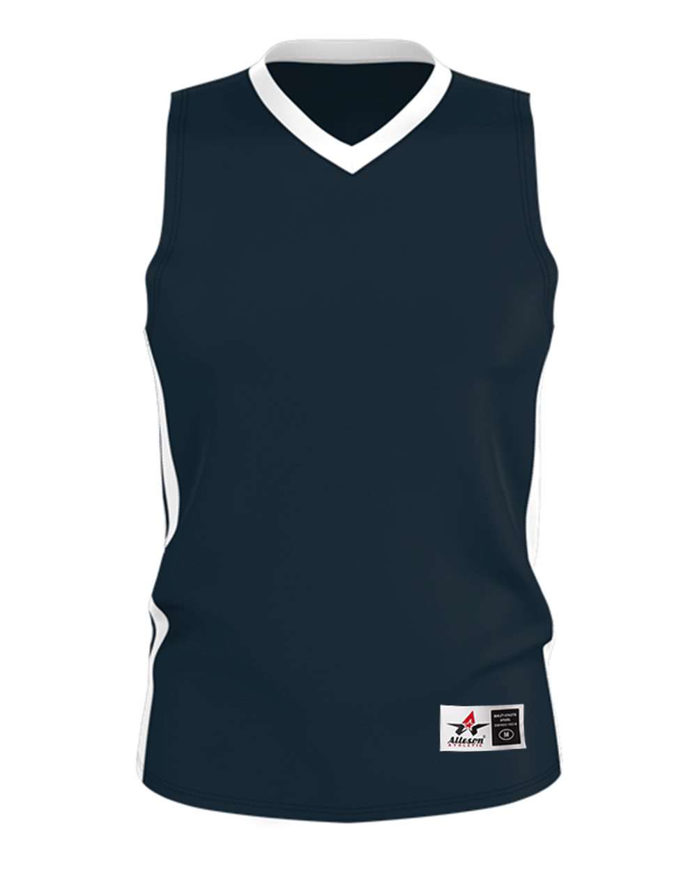Alleson Athletic 538J Men's Single Ply Basketball Jersey in Navy/ White