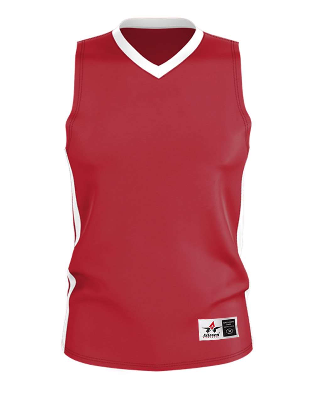 Alleson Athletic 538J Men's Single Ply Basketball Jersey in Red/ White