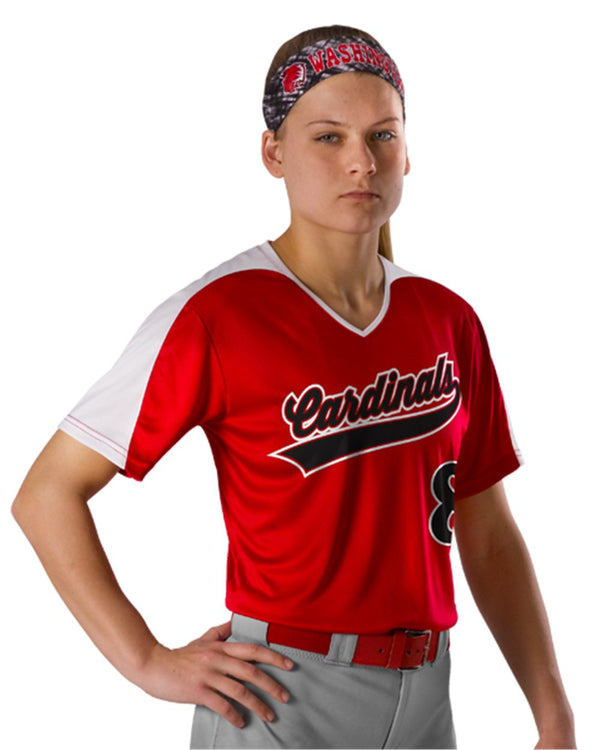 Alleson Athletic 558VG Girls' V-Neck Fastpitch Jersey