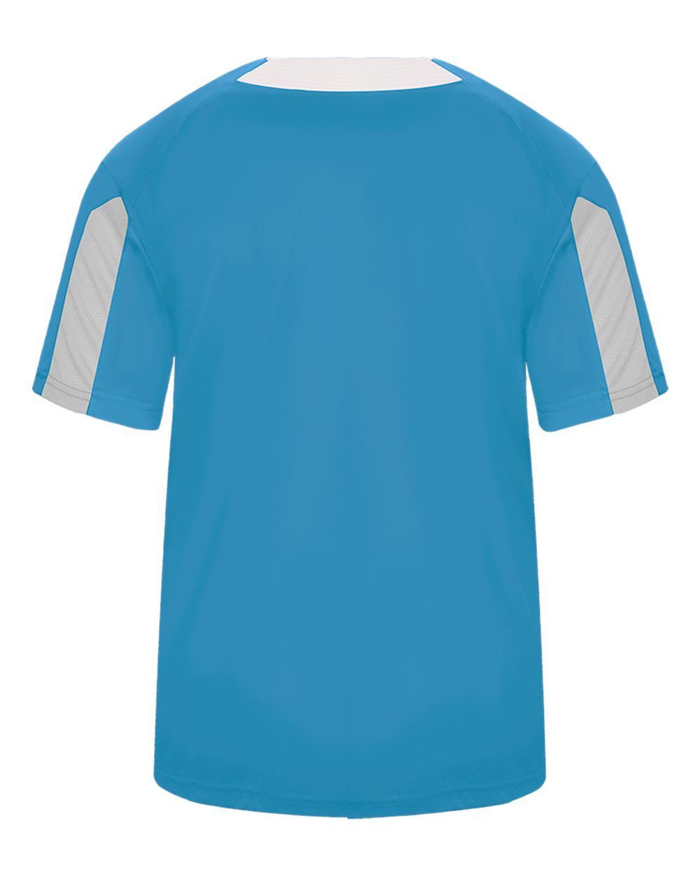 Alleson Athletic 7976 Men's Striker Placket in Columbia Blue/ White, back