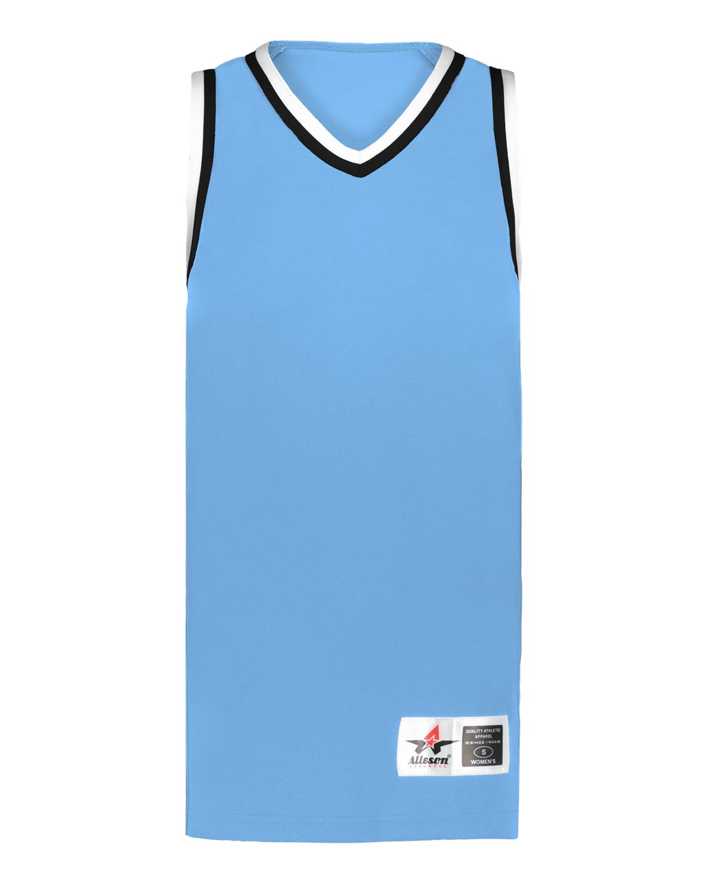 Alleson Athletic A55000 Women's Retro Basketball Jersey in Columbia Blue/ Black/ White
