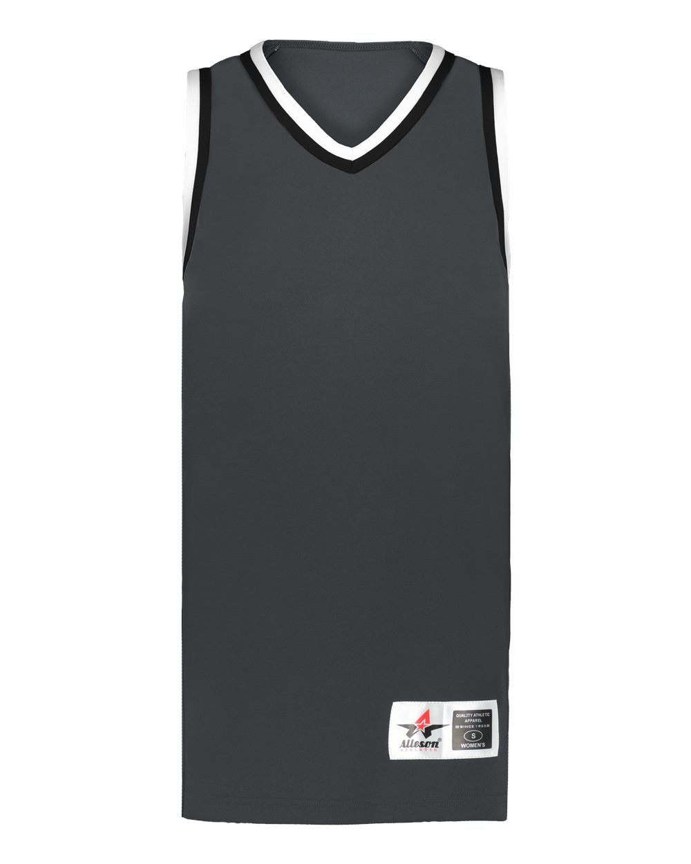 Alleson Athletic A55000 Women's Retro Basketball Jersey in Graphite/ Black/ White