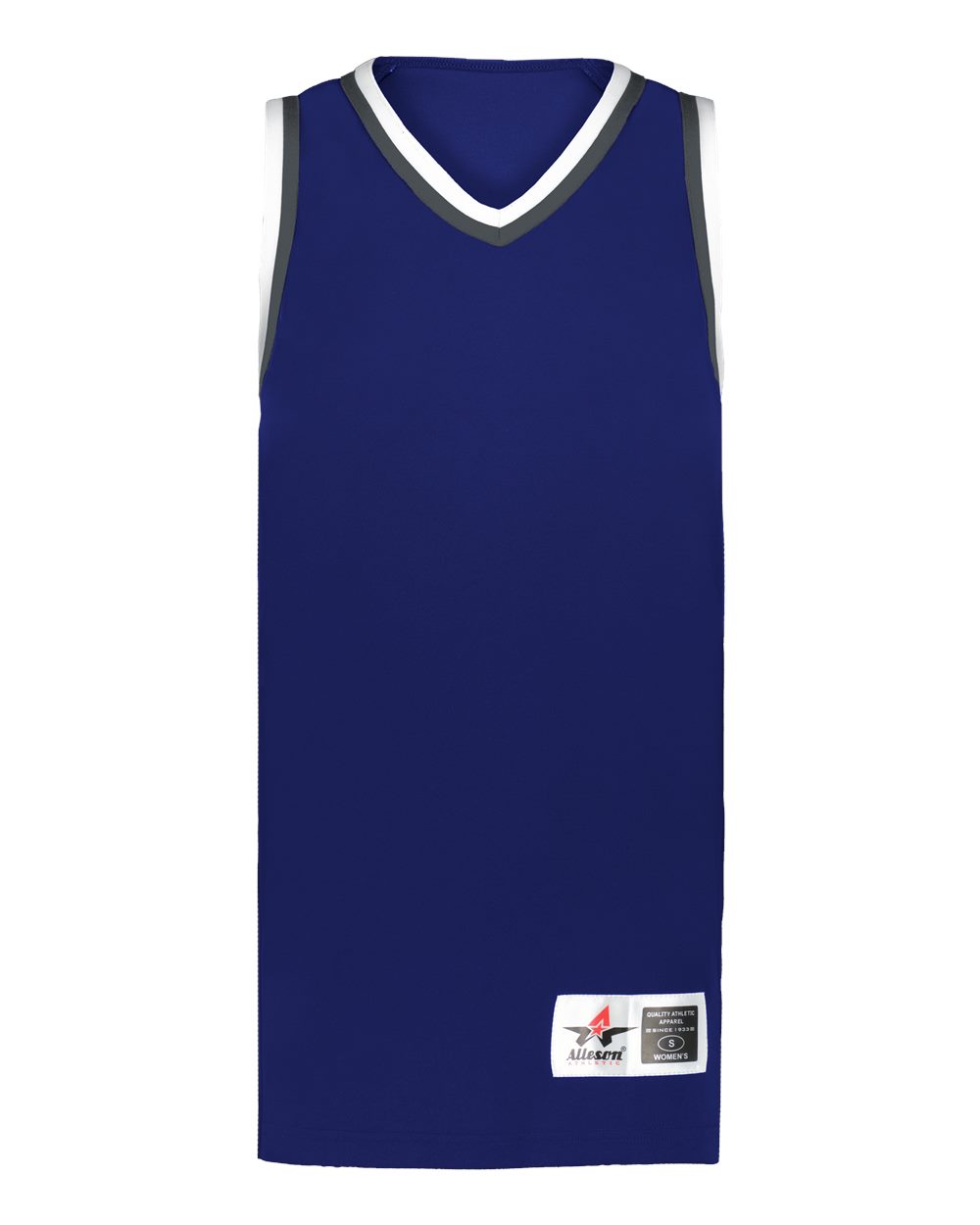 Alleson Athletic A55000 Women's Retro Basketball Jersey in Navy/ Graphite/ White