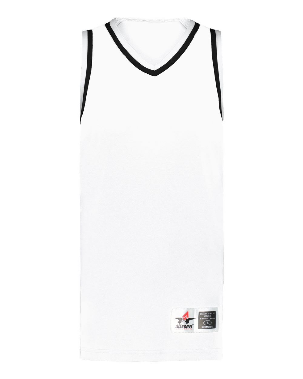 Alleson Athletic A55000 Women's Retro Basketball Jersey in White/ Black/ White