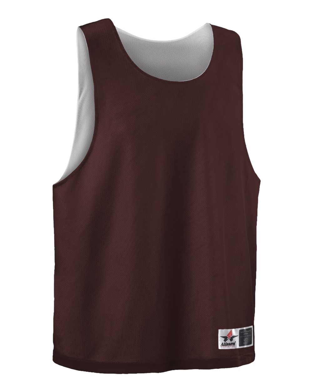 Alleson Athletic LP001A Men's Lacrosse Reversible Pinnie in Maroon/ White
