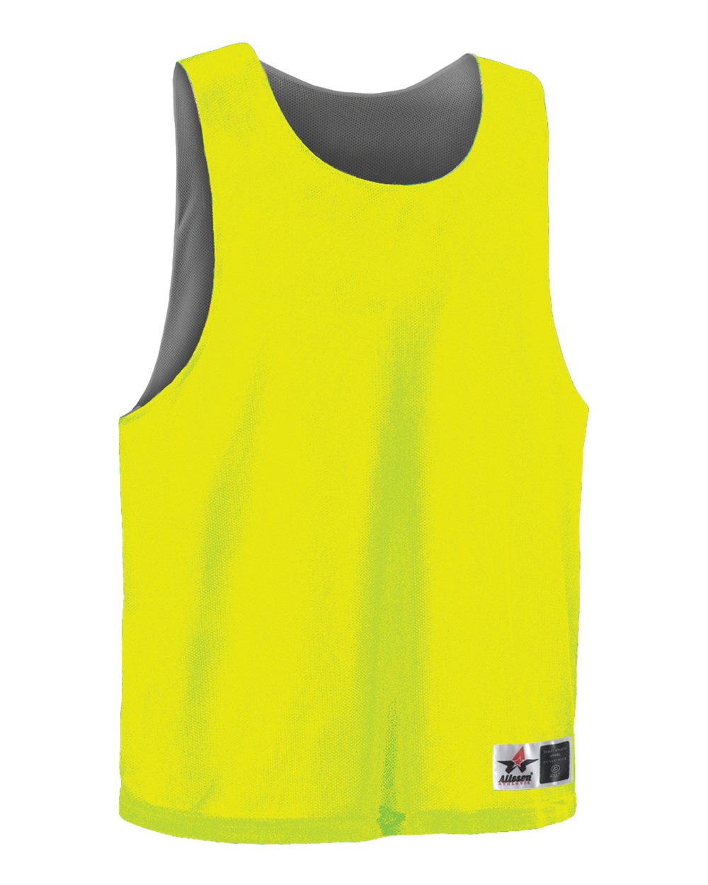 Alleson Athletic LP001A Men's Lacrosse Reversible Pinnie in Safety Yellow/ Graphite