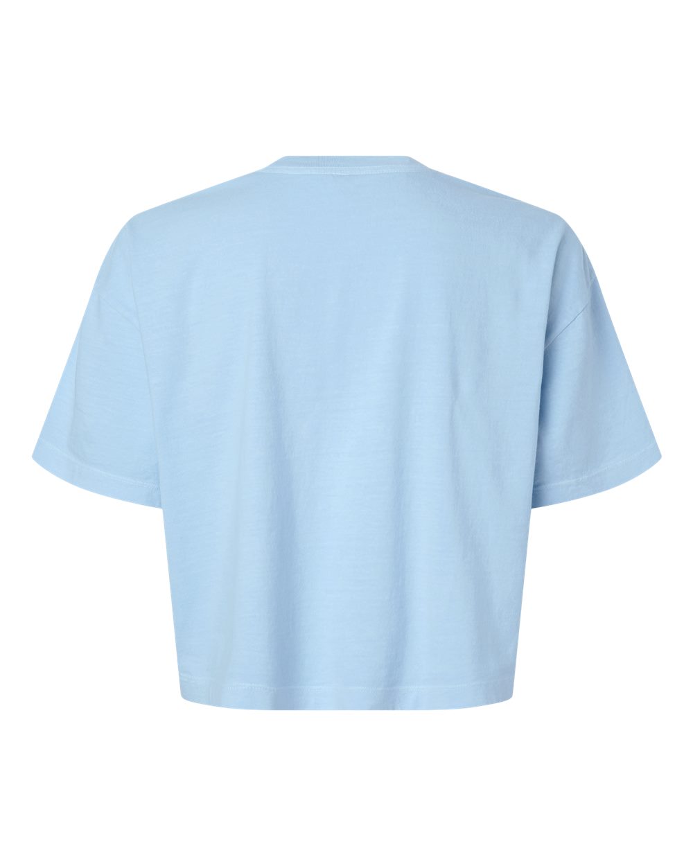 American Apparel 1302GD Women's Heavyweight Cotton Garment-Dyed Boxy Cropped Tee in Faded Powder Blue, back