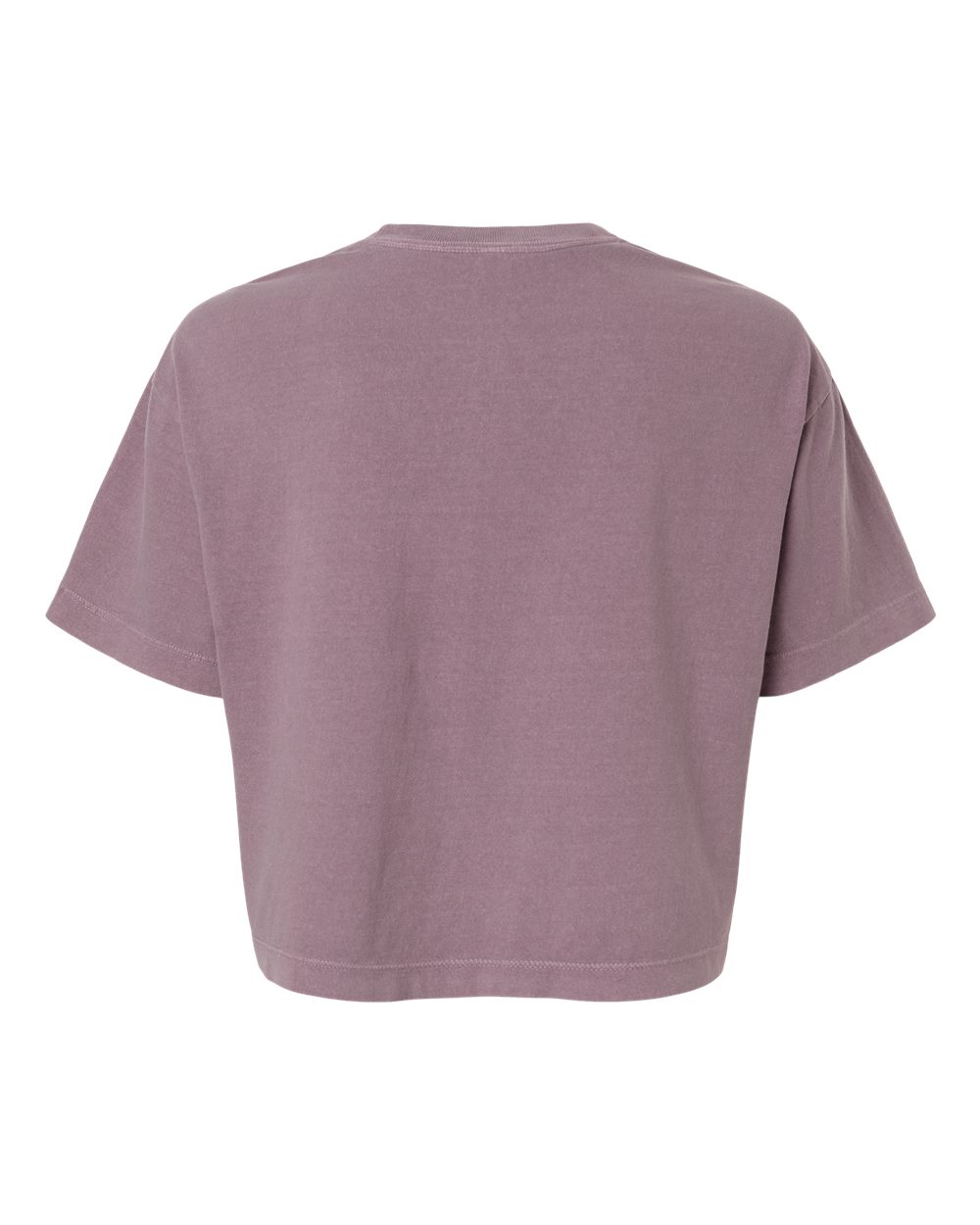 American Apparel 1302GD Women's Heavyweight Cotton Garment-Dyed Boxy Cropped Tee in Faded Smokey Violet, back