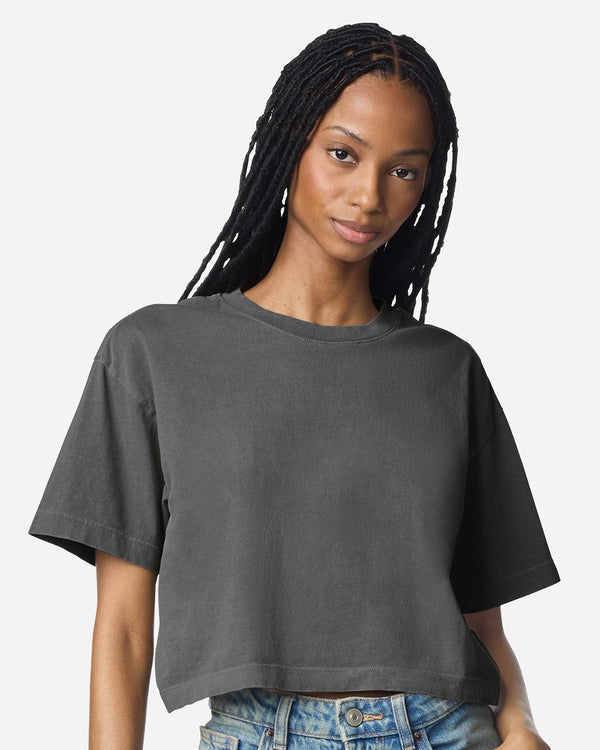 American Apparel 1302GD Women's Heavyweight Cotton Garment-Dyed Boxy Cropped Tee