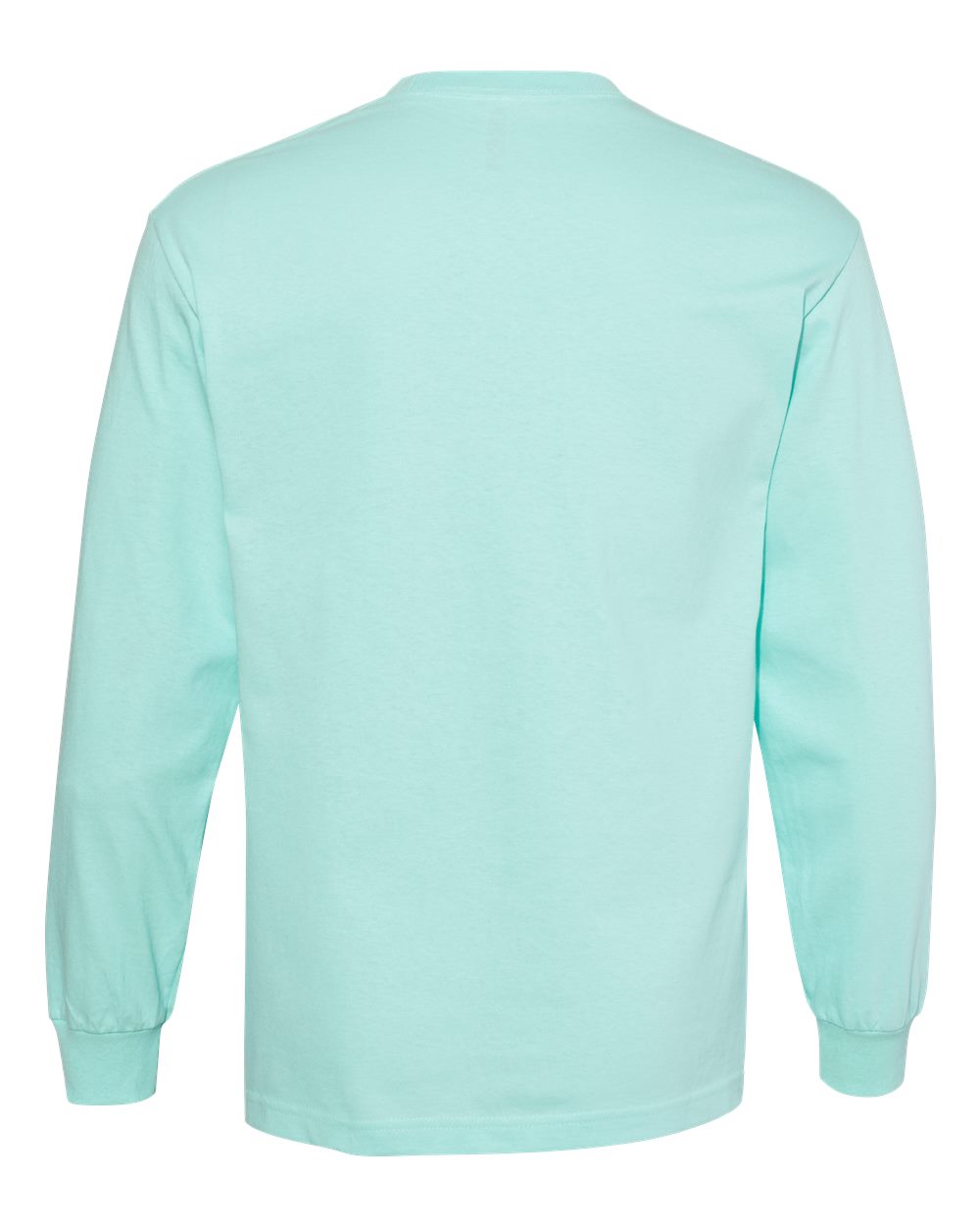American Apparel 1304 Unisex Heavyweight Cotton Long Sleeve Tee in Celadon, back