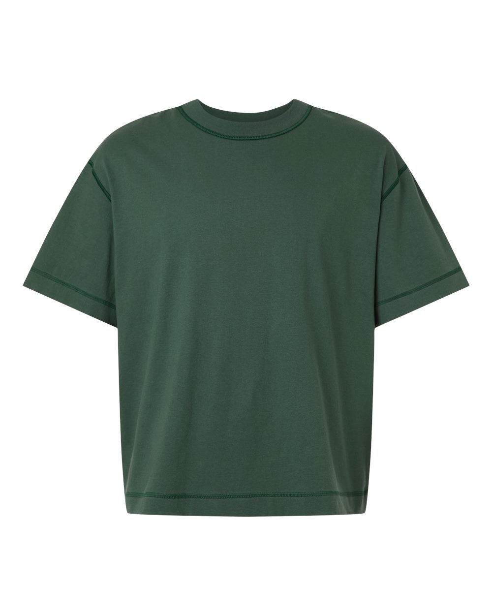 American Apparel 13ML0 Unisex Heavyweight Cotton Boxy Tee in Pine