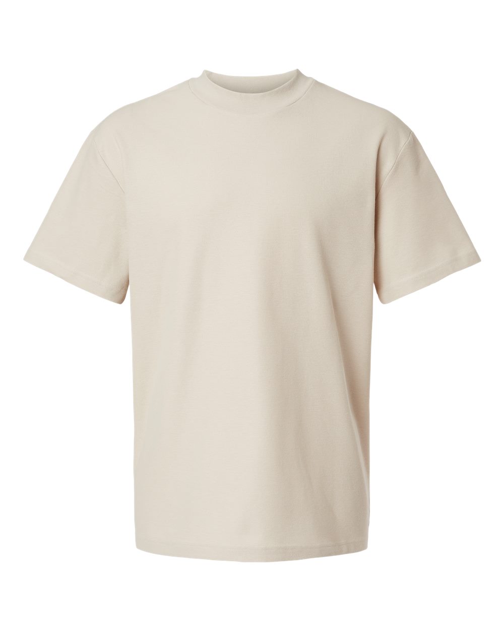 American Apparel 1PQ Unisex Pique Mock Neck Tee in Bone