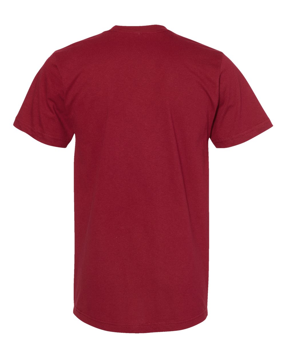 American Apparel 2001 Unisex Fine Jersey Tee in Cardinal, back