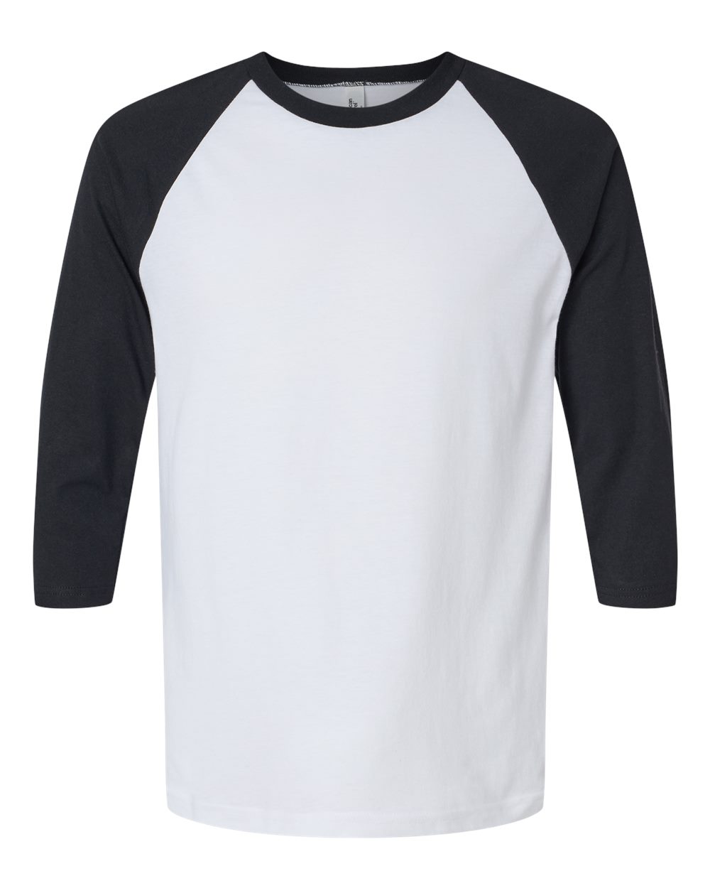 American Apparel 2003CVC Unisex CVC Raglan Tee in White/ Black