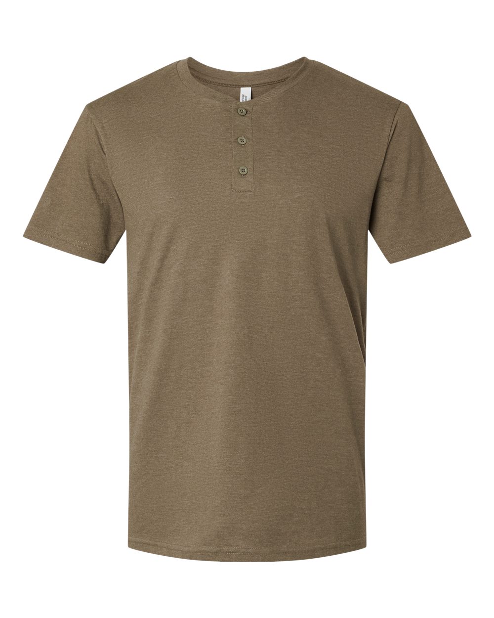 American Apparel 2004CVC Unisex CVC Henley Tee in Heather Army