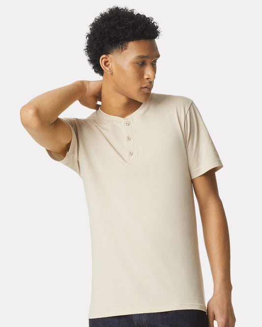 American Apparel 2004CVC Unisex CVC Henley Tee