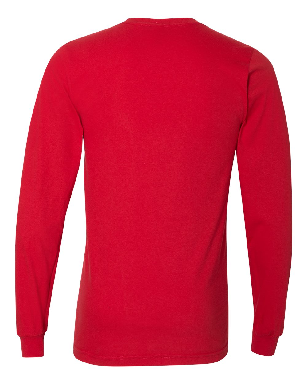American Apparel 2007 Unisex Fine Jersey Long Sleeve Tee in Red, back