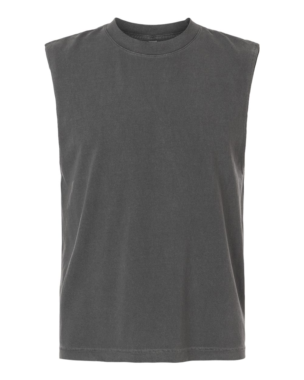 American Apparel 207GD Unisex Heavyweight Cotton Garment-Dyed Boxy Muscle Tee in Faded Black