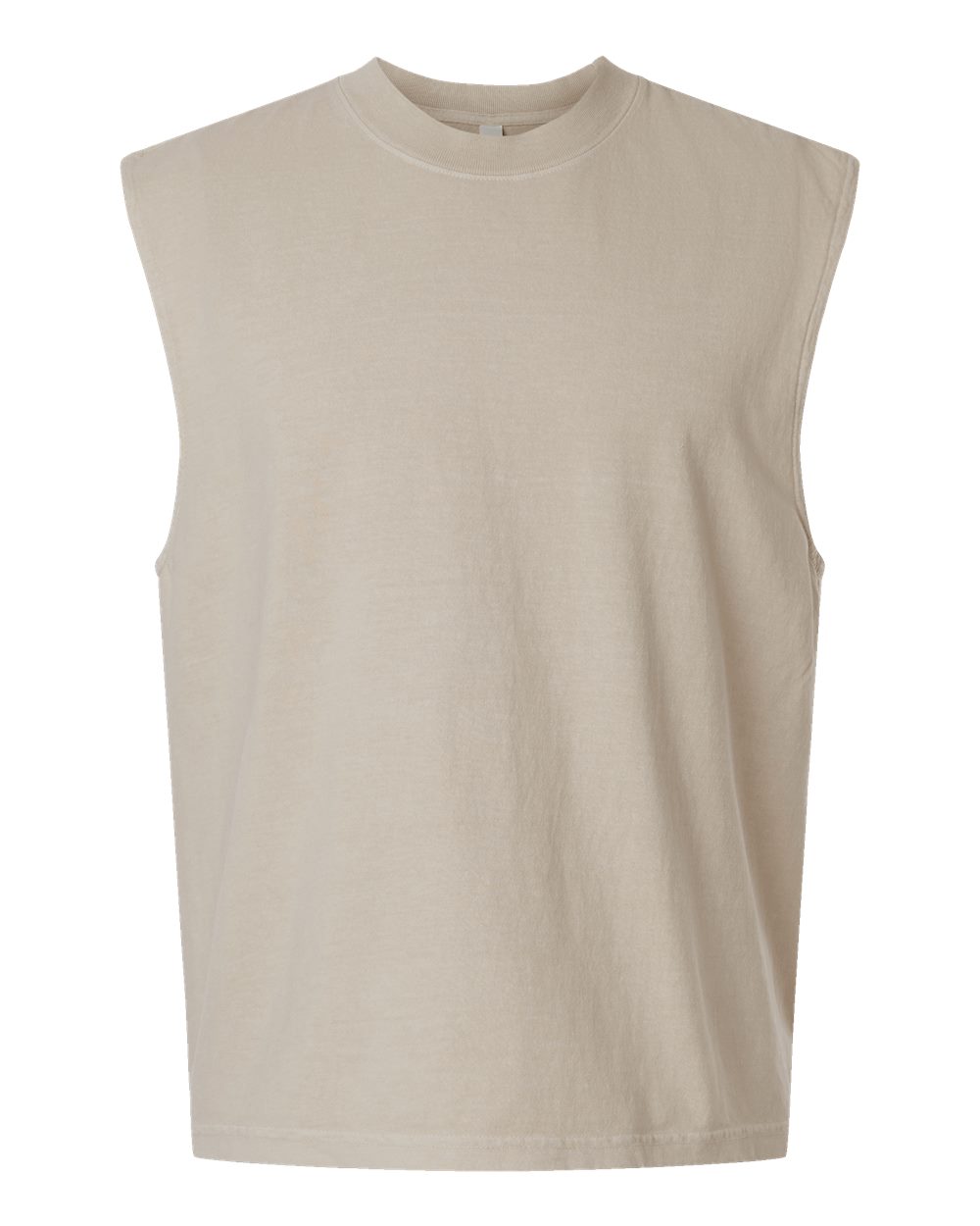 American Apparel 207GD Unisex Heavyweight Cotton Garment-Dyed Boxy Muscle Tee in Faded Bone