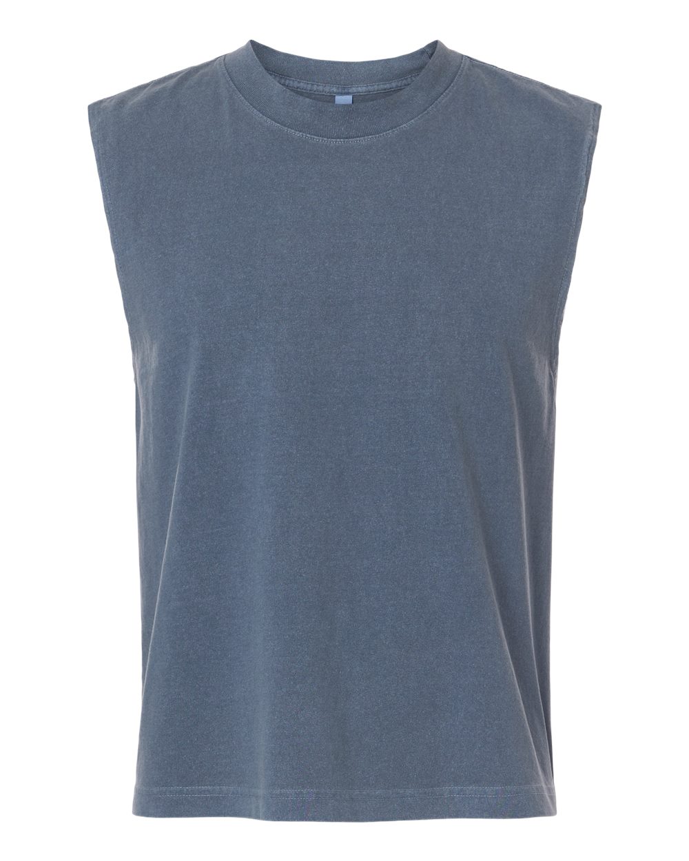 American Apparel 207GD Unisex Heavyweight Cotton Garment-Dyed Boxy Muscle Tee in Faded Navy