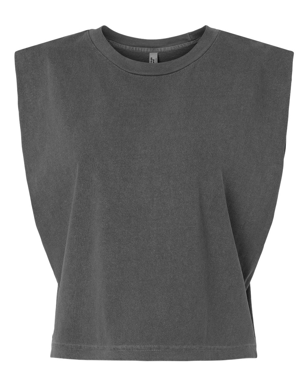 American Apparel 307GD Women's Heavyweight Cotton Garment-Dyed Muscle Tee in Faded Black