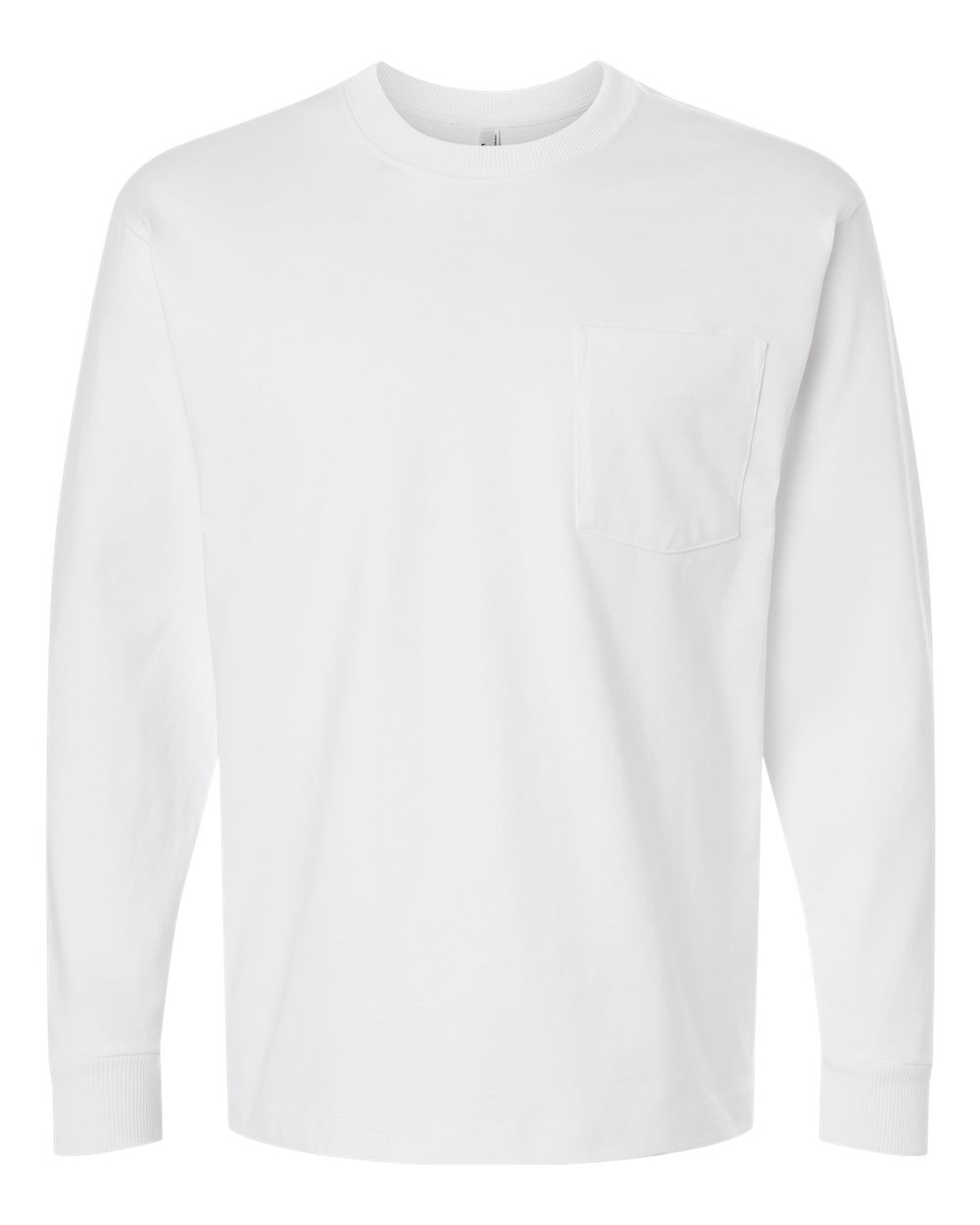 American Apparel 9410 Unisex Super Heavyweight Long Sleeve Pocket Tee in White
