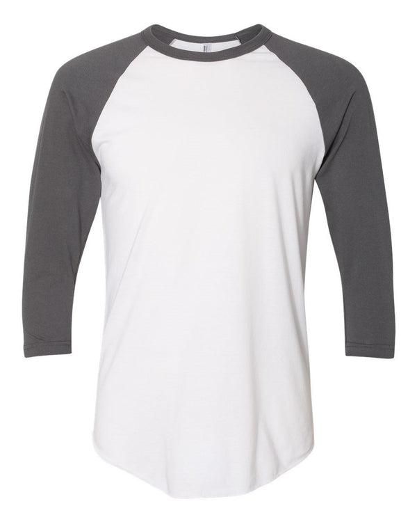 American Apparel BB453W Unisex 50/50 Raglan Three-Quarter Sleeve Tee