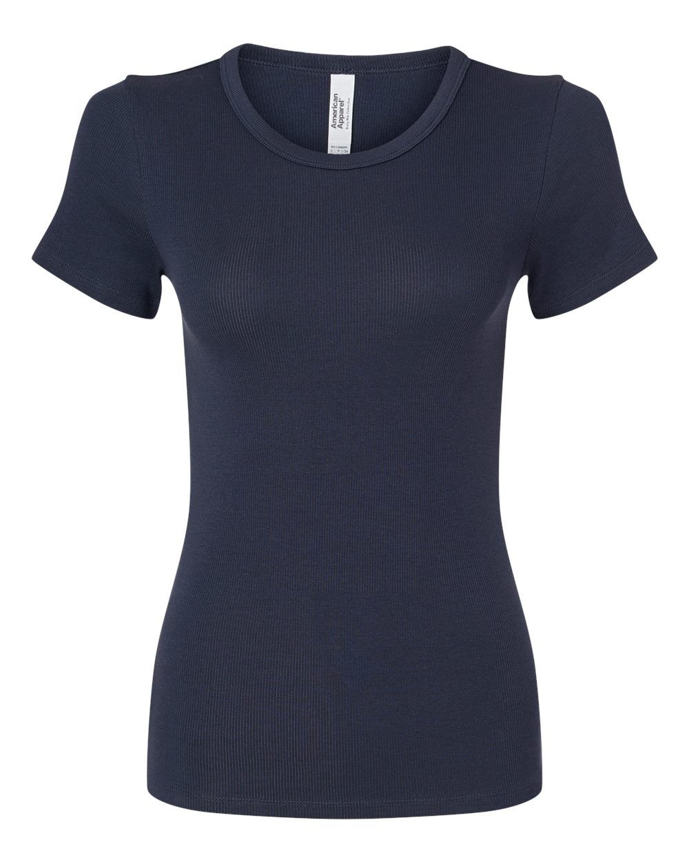 American Apparel BR2102 Women's Baby Rib Fitted Tee in Navy