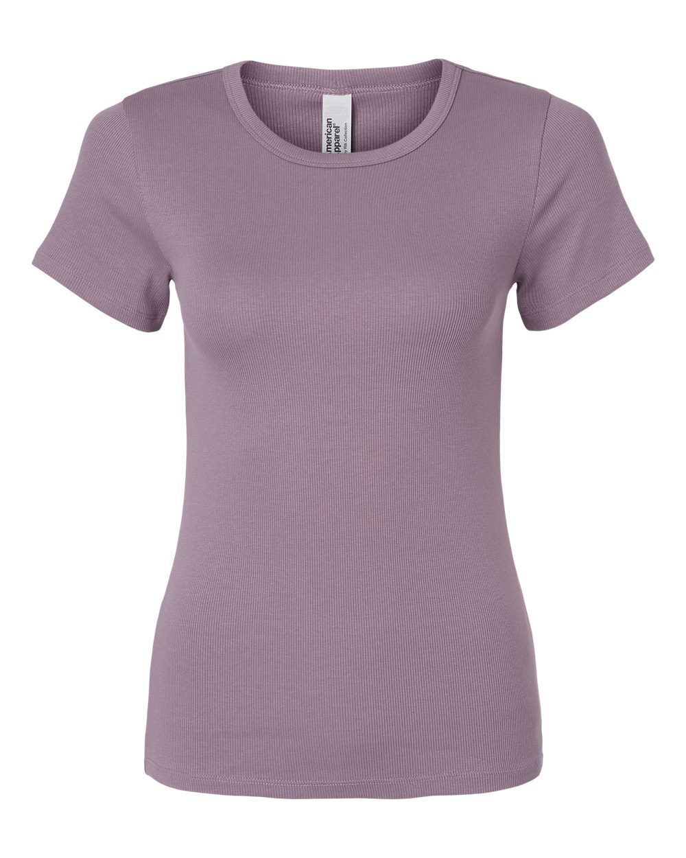 American Apparel BR2102 Women's Baby Rib Fitted Tee in Smokey Violet