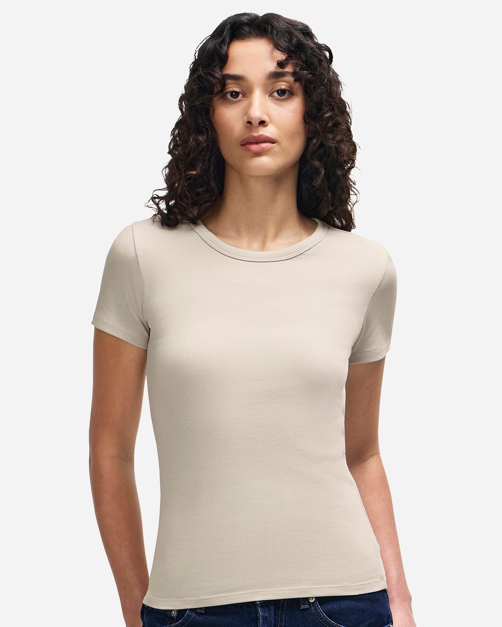 American Apparel BR2102 Women's Baby Rib Fitted Tee
