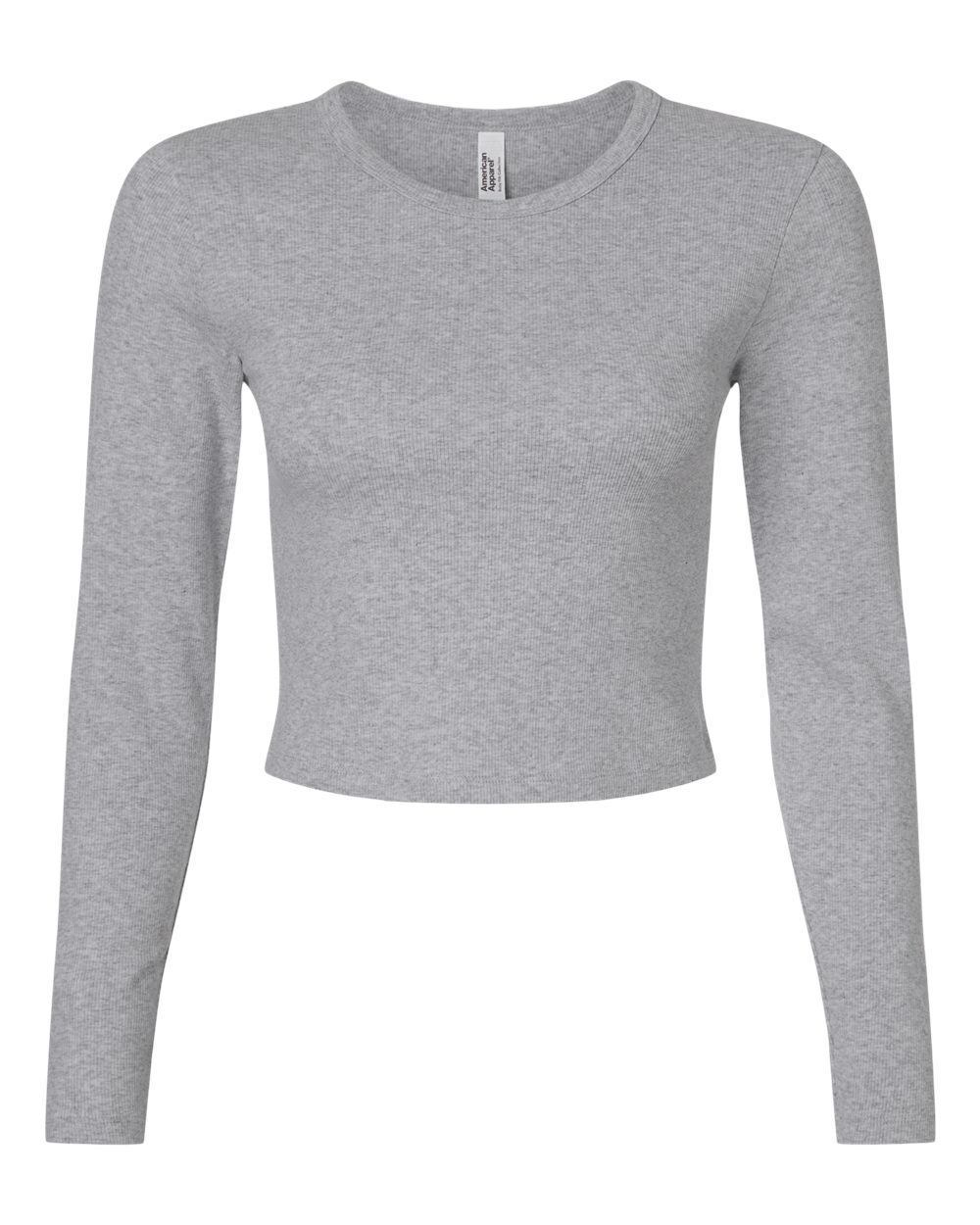 American Apparel BR2107 Women's Baby Rib Long Sleeve Fitted Tee in Heather Grey