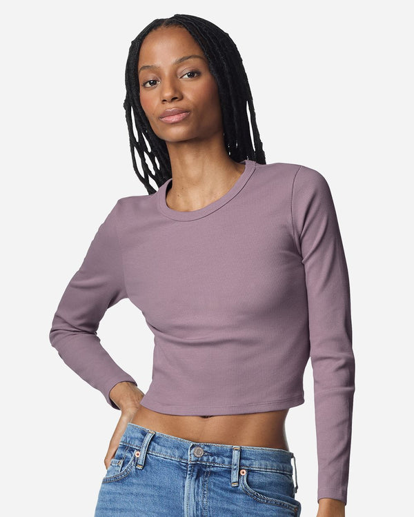 American Apparel BR2107 Women's Baby Rib Long Sleeve Fitted Tee