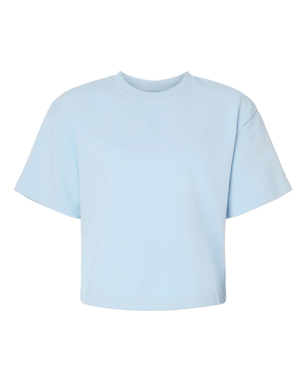 American Apparel FTCB0 Women's French Terry Mid-Length Boxy Top in Powder Blue