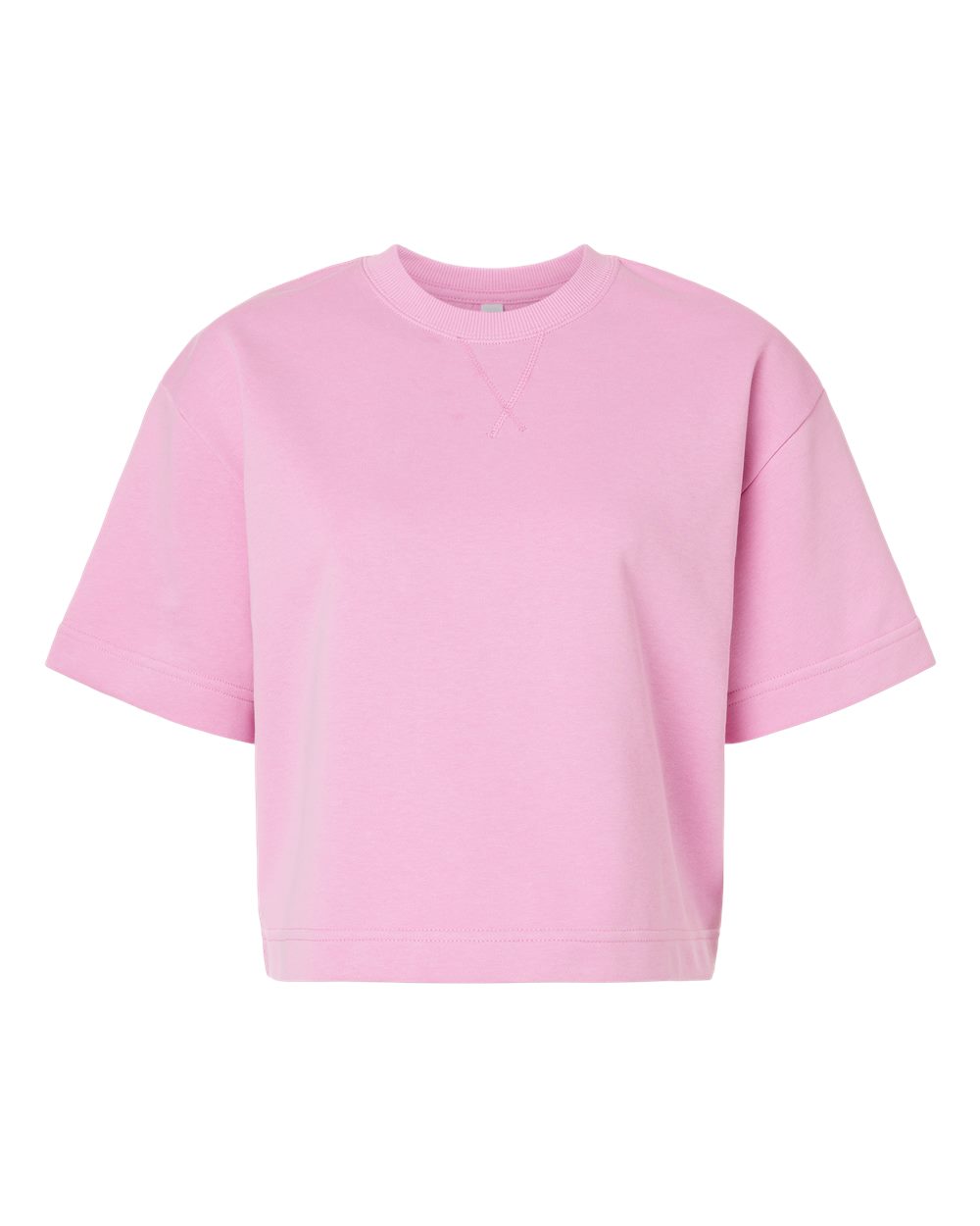American Apparel FTCB0 Women's French Terry Mid-Length Boxy Top in Powder Pink